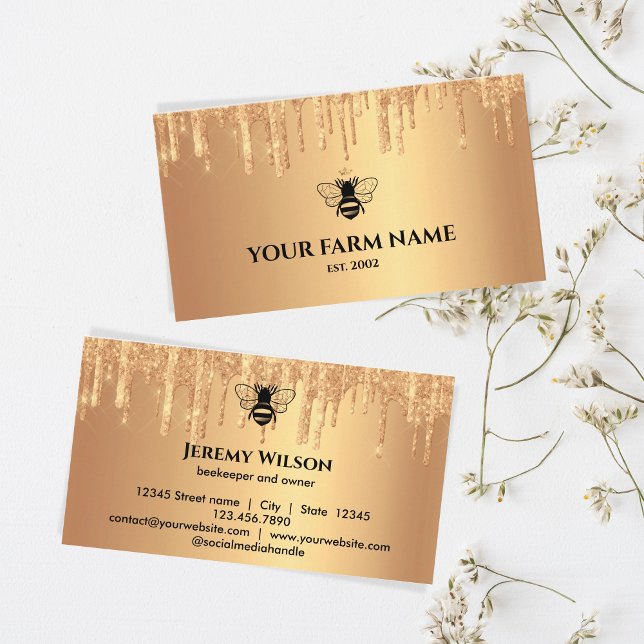 Beekeeper Apiarist Bee Farm Honeybees Honeycomb Bu Business Card (Creator Uploaded)