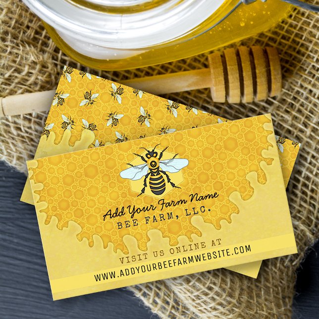 Beekeeper Apiarist Bee Farm Honeybees Honeycomb Business Card (Creator Uploaded)