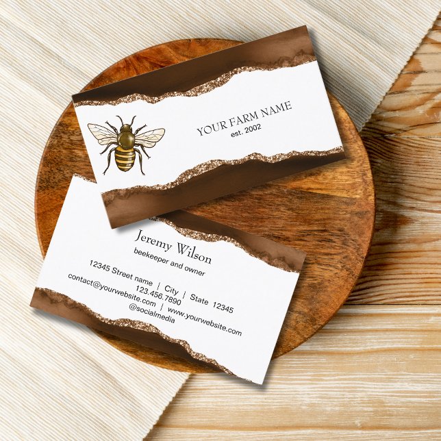 Beekeeper Apiarist Bee Farm Honeybees Honeycomb Business Card (Creator Uploaded)