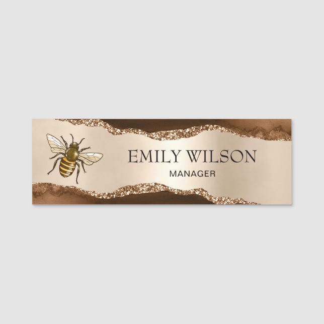 Beekeeper Apiarist Bee Farm Honeybees Honeycomb Name Tag (Front)