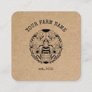 Beekeeper Apiarist Bee Farm Honeybees Honeycomb Square Business Card