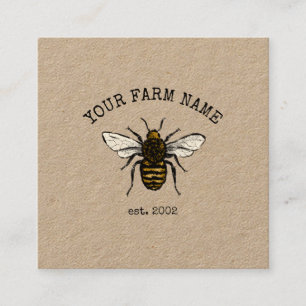 Beekeeper Apiarist Bee Farm Honeybees Honeycomb Square Business Card