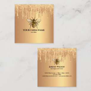 Beekeeper Apiarist Bee Farm Honeybees Honeycomb Square Business Card