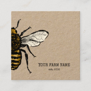 Beekeeper Apiarist Bee Farm Honeybees Honeycomb Square Business Card