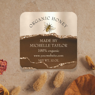 Beekeeper Apiarist Bee Farm Honeybees Honeycomb Square Sticker