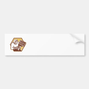 Beekeeper Apiarist Holding Bee Brood Retro Bumper Sticker