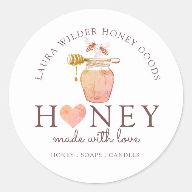 Beekeeper Apiary Honey  Classic Round Sticker (Front)