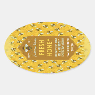 Beekeeper Apiary Honey Jar Labels Honeycomb Bees