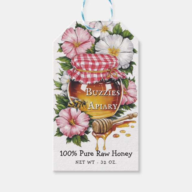 Beekeeper Apiary Honey Jar Tags (Front)