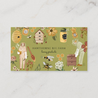 Beekeeper Apiary Honey Products Green  Business Card