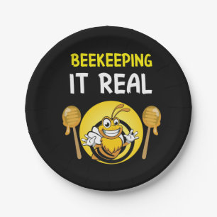 Beekeeper Art BeeKeeping It Real Paper Plate