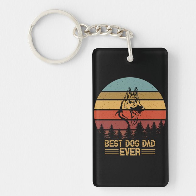 Beekeeper Art Best Dog Dad Ever Key Ring (Front)