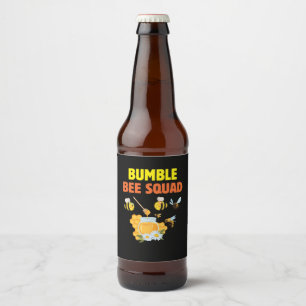 Beekeeper Art Bumble Bee Squad 2 Beer Bottle Label