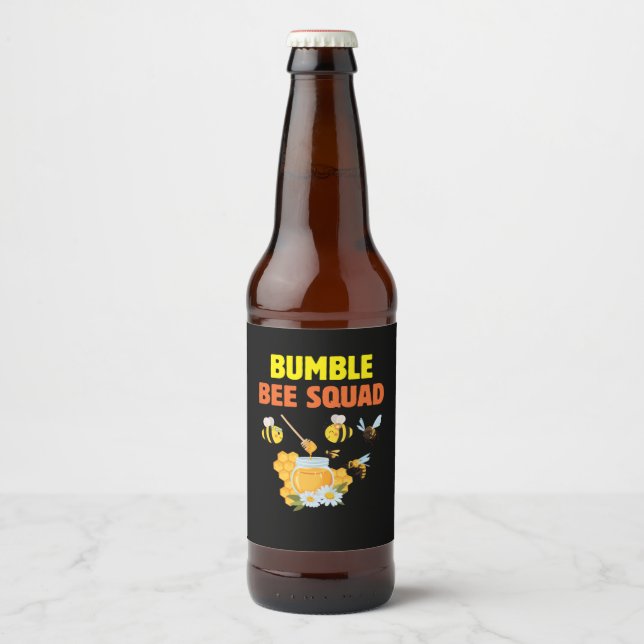 Beekeeper Art Bumble Bee Squad 2 Beer Bottle Label (Front)