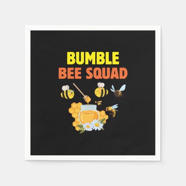 Beekeeper Art Bumble Bee Squad 2 Napkin (Front)