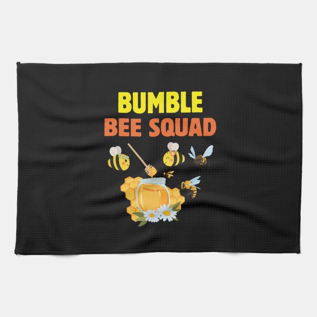 Beekeeper Art Bumble Bee Squad 2 Tea Towel (Horizontal)