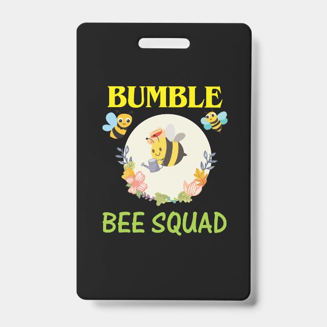 Beekeeper Art Bumble Bee Squad ID Badge (Front)