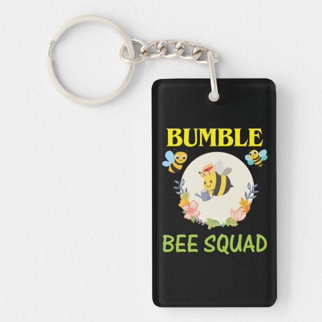 Beekeeper Art Bumble Bee Squad Key Ring (Front)