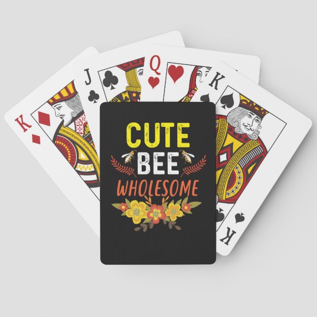 Beekeeper Art Cute Bee Wholesome Playing Cards (Back)