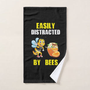 Beekeeper Art Easily Distracted By Bees Hand Towel