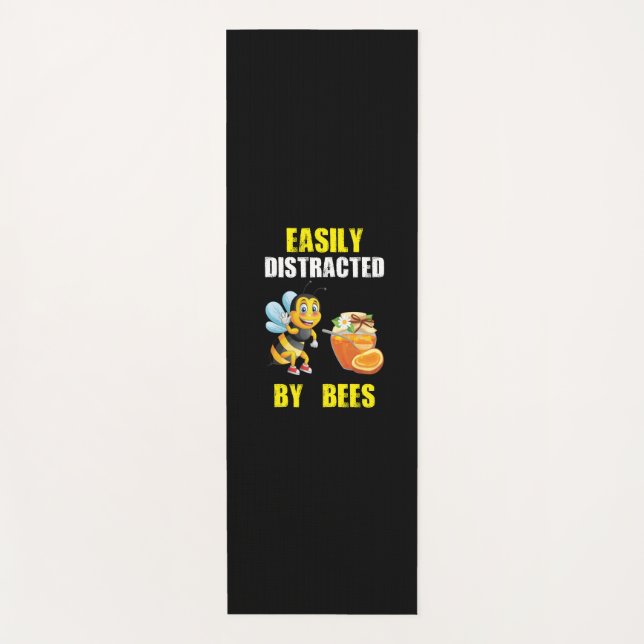 Beekeeper Art Easily Distracted By Bees Yoga Mat (Front)