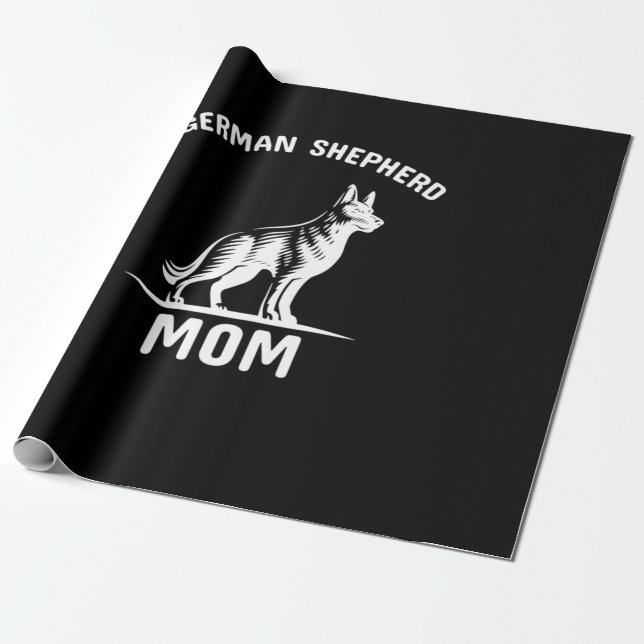 Beekeeper Art German Shepherd Mommy Wrapping Paper (Unrolled)