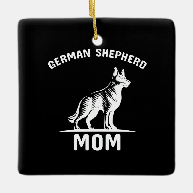 Beekeeper Art German Shepherd Mummy Ceramic Ornament (Front)