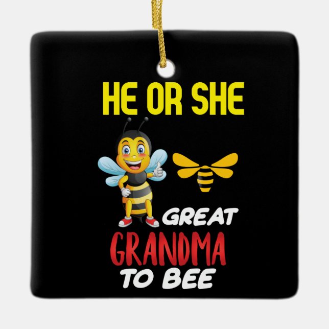 Beekeeper Art Great Grandma To Bee Ceramic Ornament (Front)