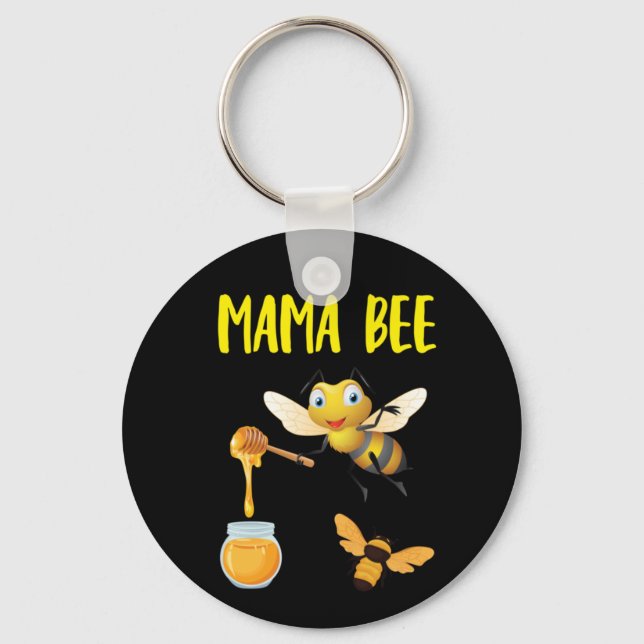 Beekeeper Art Mama Bee Key Ring (Front)