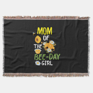Beekeeper Art Mum Of The Bee-day Girl 2 Throw Blanket