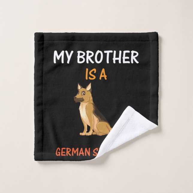 Beekeeper Art My Brother Is A German Shepherd Wash Cloth (Wash Cloth)