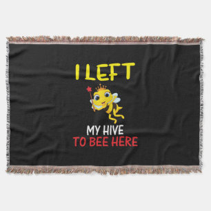 Beekeeper Art My Hive To Bee Here Throw Blanket