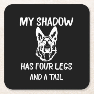 Beekeeper Art My Shadow Has Four Legs Square Paper Coaster