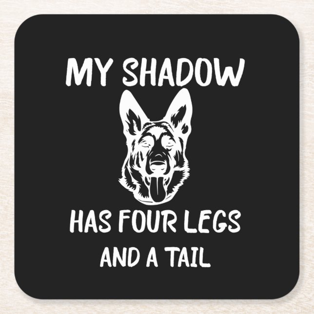 Beekeeper Art My Shadow Has Four Legs Square Paper Coaster (Front)