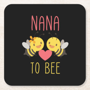 Beekeeper Art Nana To Bee Square Paper Coaster
