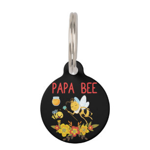 Beekeeper Art Papa Bee 2 Pet Tag