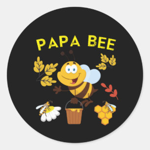 Beekeeper Art Papa Bee Classic Round Sticker