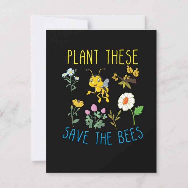Beekeeper Art Plant These Save The Bees Card (Front)