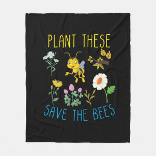 Beekeeper Art Plant These Save The Bees Fleece Blanket