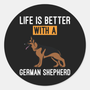 Beekeeper Art With A German Shepherd Classic Round Sticker