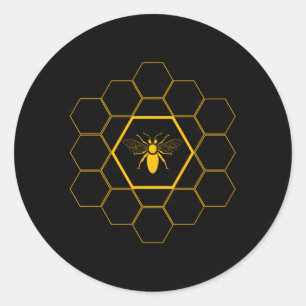 Beekeeper Bee Honeycomb Beekeeg Classic Round Sticker