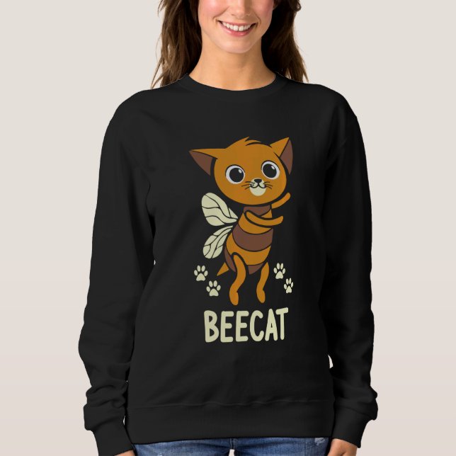 Beekeeper Beekeeping Bee Cat Pun Beecat Sweatshirt (Front)