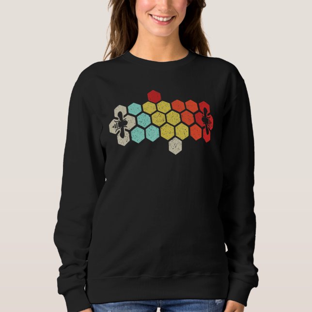 Beekeeper  Beekeeping Honey Retro Vintage Honeycom Sweatshirt (Front)