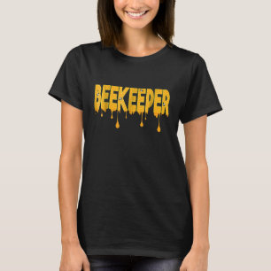 Beekeeper Beekeeping Honeycomb Text Dipped In Hon T-Shirt