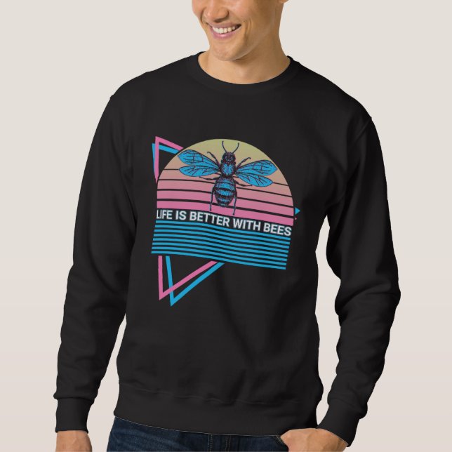 Beekeeper Beekeeping Retro  With Bees Sweatshirt (Front)