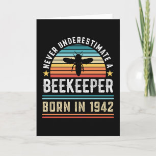 Beekeeper born 1943 80th Birthday Gift Beekeeping Card