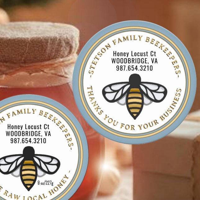 BEEKEEPER BUSINESS HONEYBEE LOGO THANK YOU CLASSIC ROUND STICKER (Creator Uploaded)