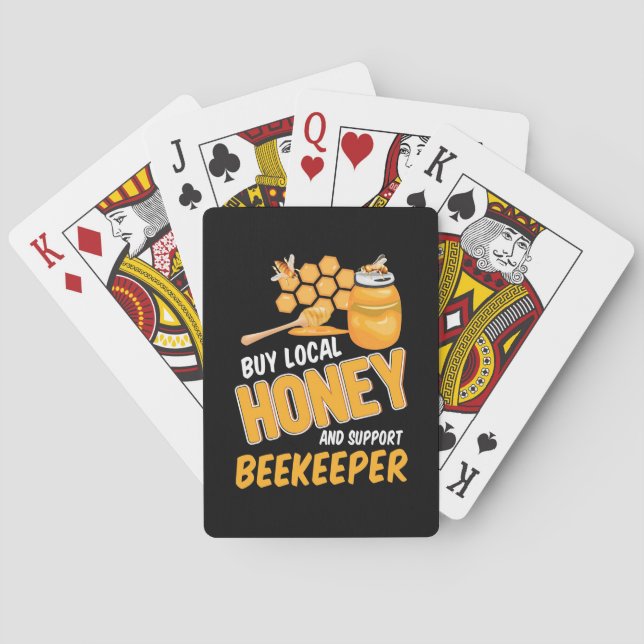 Beekeeper Buy Local Honey And Support Beekeeper Playing Cards (Back)