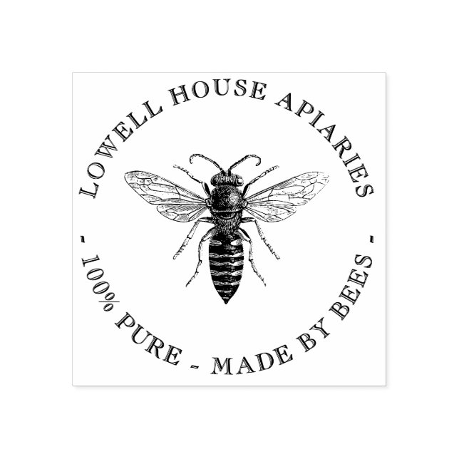 Beekeeper Custom Apiaries Elegant Queen Bee Stamp (Imprint)