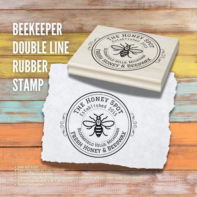 Beekeeper Double Line Rubber Stamp ( The Butterfly Studio
Beekeeper Double Line Rubber Stamp)